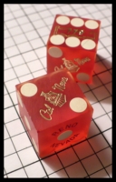 Dice : Dice - Casino Dice - Cal-Neva Reno Red Frosted with Gold Logo with Train - SK Collection buy Nov 2010